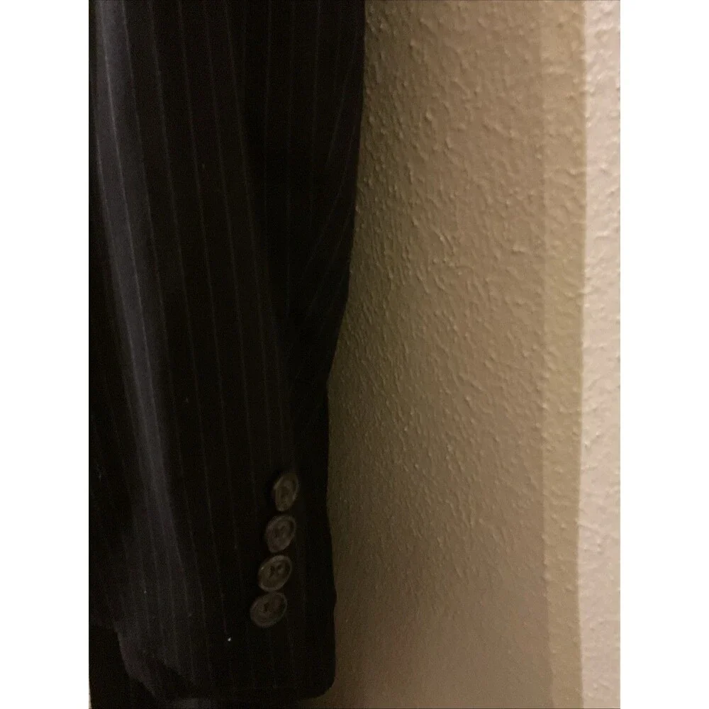 Lauren Ralph Lauren Men’s Black Pinstripe Single Breasted Suit 42L Pants 33 X32